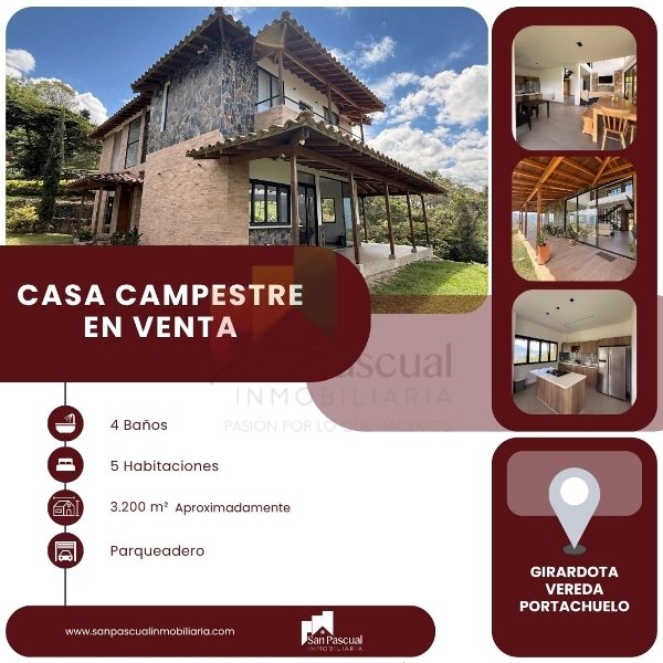 Casa-Finca disponible para Venta en Girardota Vereda Portachuelo Foto numero 1